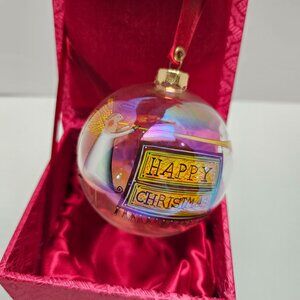 Ne'Qwa Ne Qwa Art Happy Christmas Tree Ornament Angel Music Trumpet Holiday Box